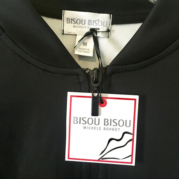 {Bisou Bisou} Cascade Geo Print Bomber Jacket - Picture 2 of 8